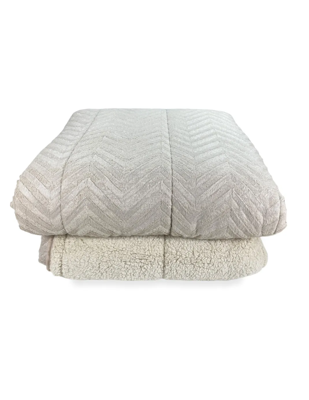 TRAPUNTA in Soffice Eco-pelliccia SPIGA Beige 2 Piazze Matrimoniale