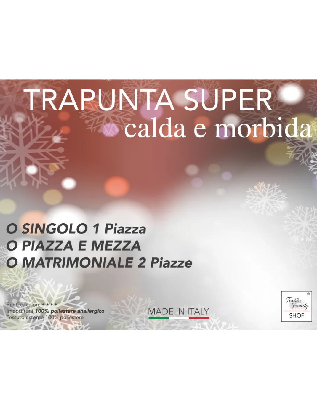 Trapunta Invernale Super Fantasia Baita - Stile Tirolese Rosso Verde - Microfibra Calda 300gr - Made in Italy