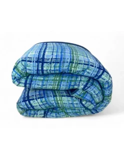 Trapunta Invernale Tirolese Texture Blu - Piumone Caldo Microfibra Anallergica 300gr - Made in Italy
