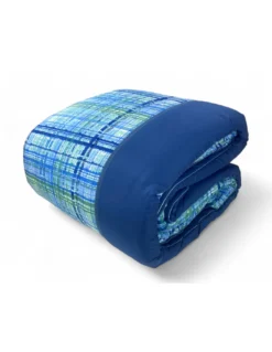 Trapunta Invernale Tirolese Texture Blu - Piumone Caldo Microfibra Anallergica 300gr - Made in Italy