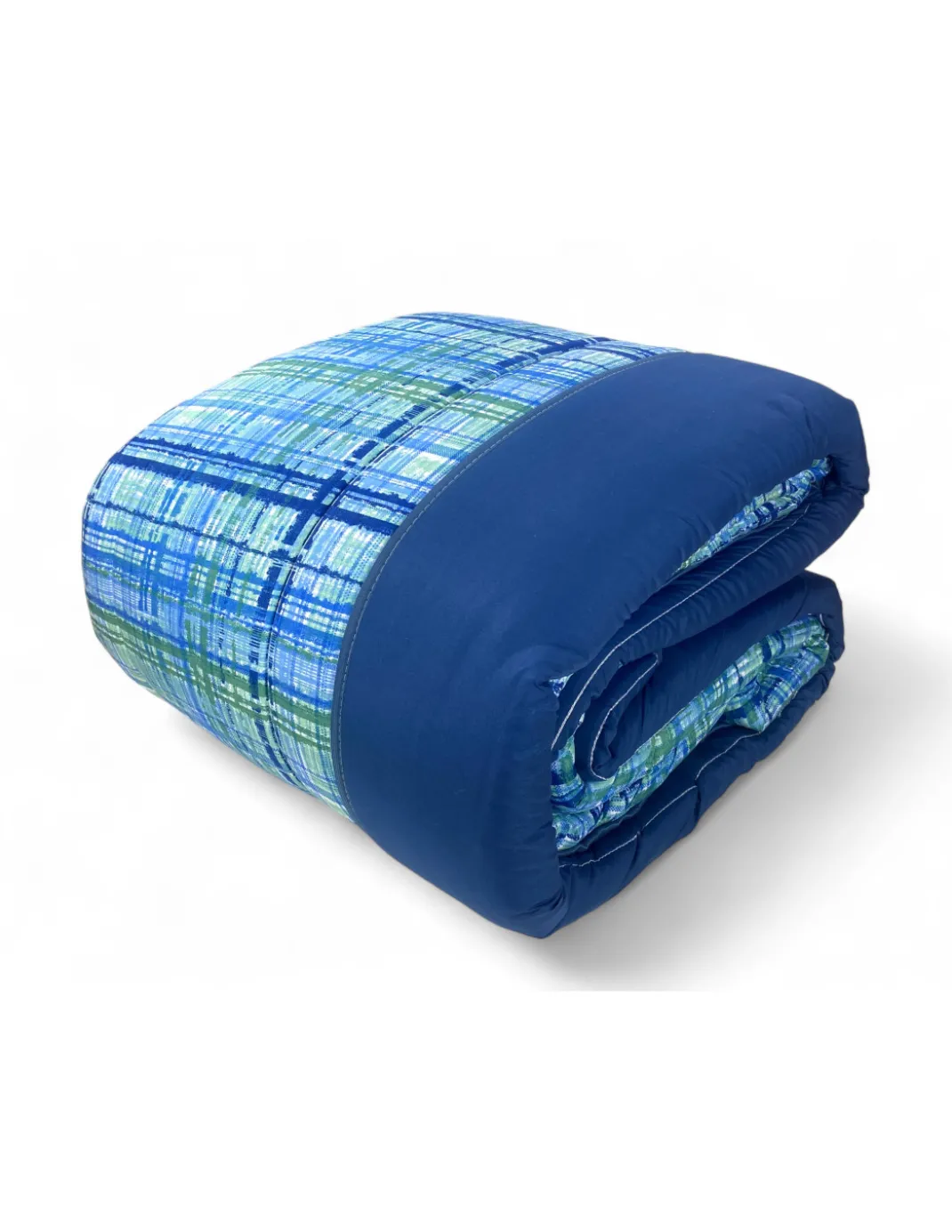 Trapunta Invernale Tirolese Texture Blu - Piumone Caldo Microfibra Anallergica 300gr - Made in Italy