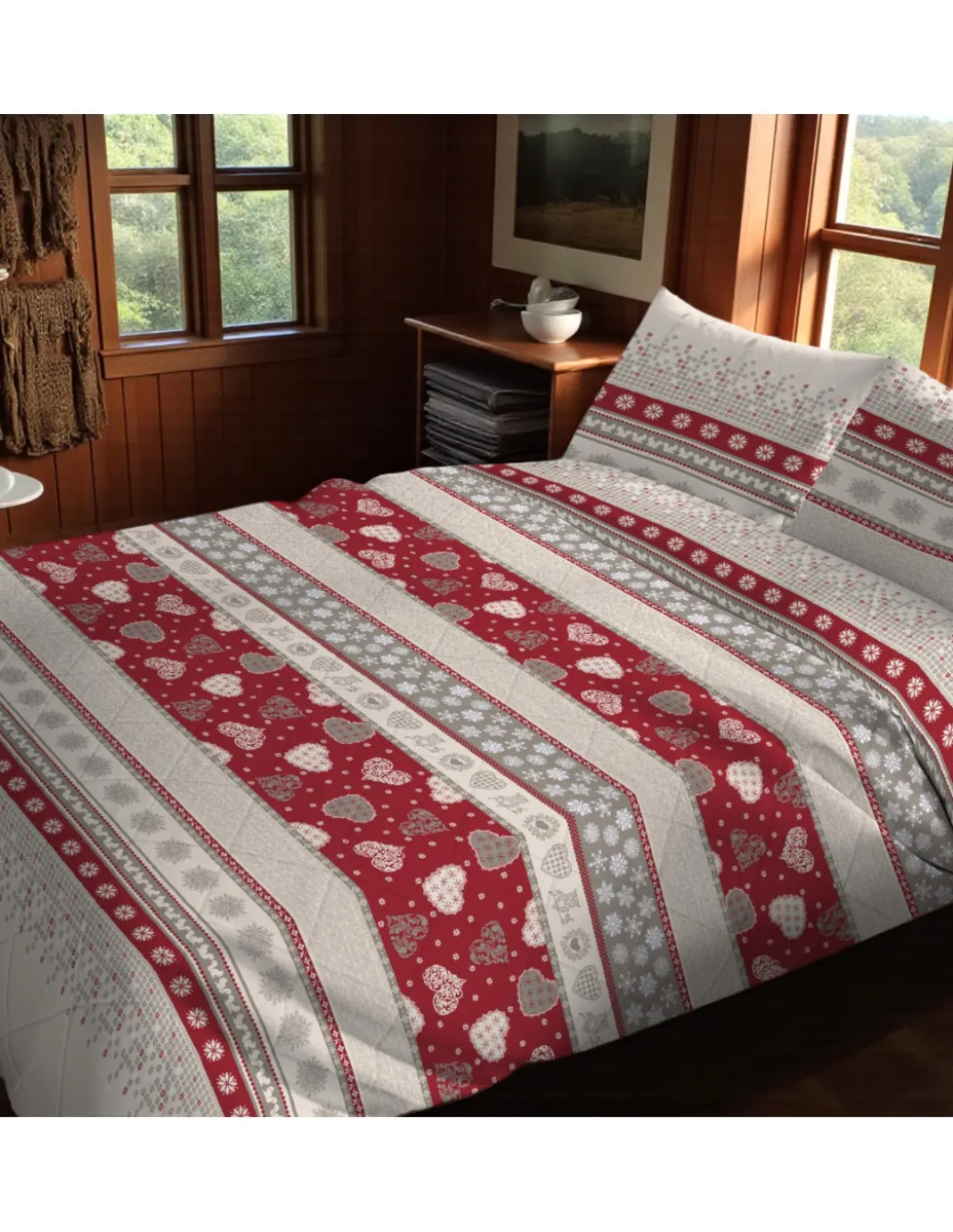 Trapunta Kot Corvara Tirolese - Copriletto Invernale in Puro Cotone - Made in Italy, Imbottitura Anallergica