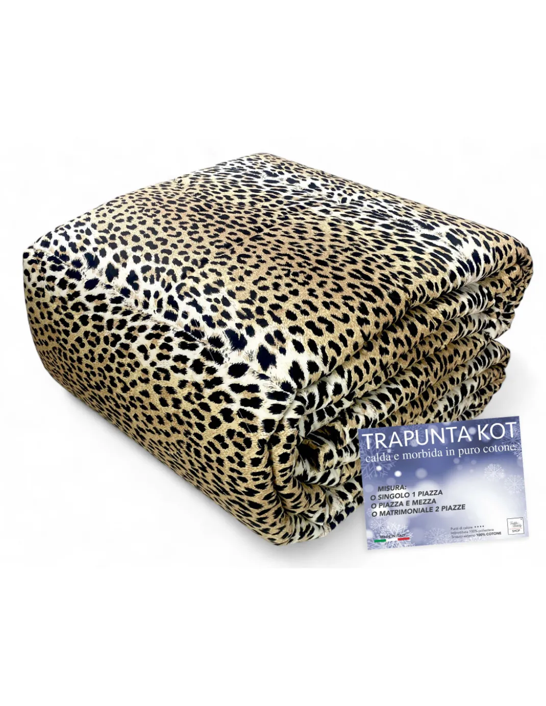 Trapunta Kot Maculata - Copriletto Invernale in Puro Cotone - Made in Italy, Morbida e Calda