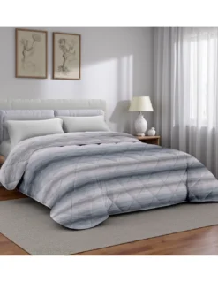 Trapunta Kot Pennellato Grigio - Copriletto Invernale in Puro Cotone - Made in Italy, Imbottitura Anallergica