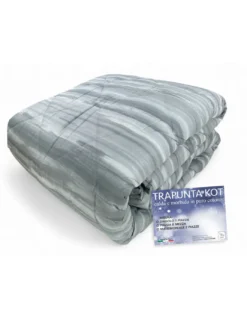 Trapunta Kot Pennellato Grigio - Copriletto Invernale in Puro Cotone - Made in Italy, Imbottitura Anallergica