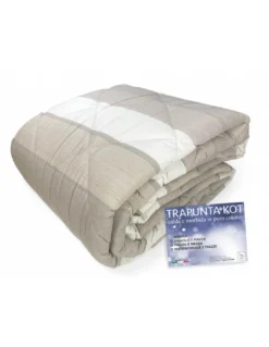 Trapunta Kot Riga Beige - Copriletto Invernale in Puro Cotone - Made in Italy, Imbottitura Anallergica