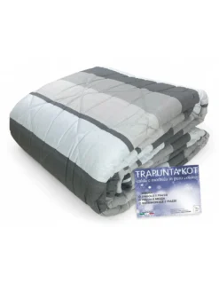 Trapunta Kot Riga Grigio - Copriletto Invernale in Puro Cotone - Made in Italy, Imbottitura Anallergica