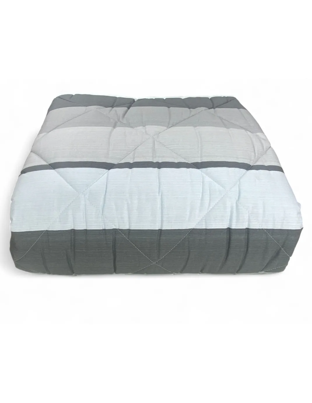 Trapunta Kot Riga Grigio - Copriletto Invernale in Puro Cotone - Made in Italy, Imbottitura Anallergica