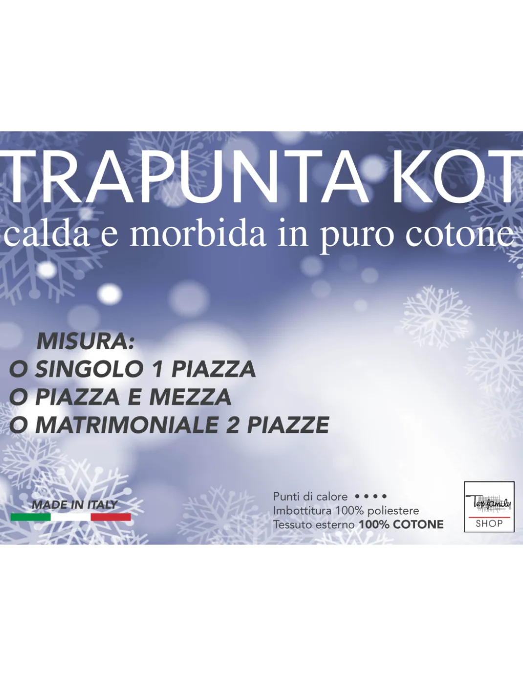 TRAPUNTA KOT © tirolese APRICA ROSSO made in Italy PURO COTONE