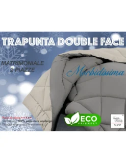 Trapunta matrimoniale CaldoSogno double-face verde 300 gr/mq - Piumone invernale caldo e morbido 250x250 cm