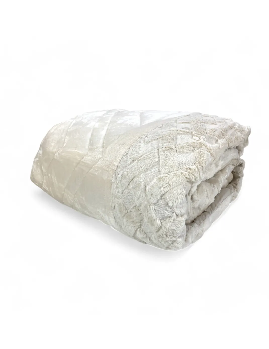 Trapunta Matrimoniale Pelliccia Ecologica 260x260cm Dubai, Piumone Invernale Effetto Piuma, Imbottitura 300 g/mq,Effetto Velluto