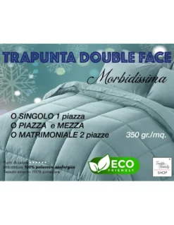 TRAPUNTA NR piumone TINTA UNITA NERO - GRIGIO double face INVERNALE 350 GR.