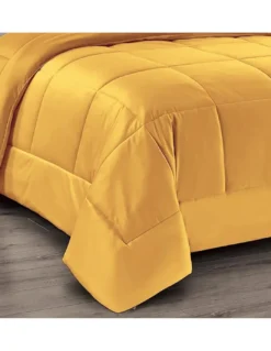 TRAPUNTA Piumone in Soffice Velluto Giallo ORO Effetto Piuma 2 Piazze Matrimoniale ELISIR