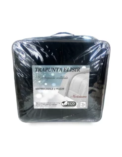 TRAPUNTA Piumone in Soffice Velluto NERO Effetto Piuma 2 Piazze Matrimoniale ELISIR