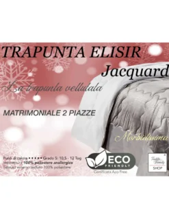 TRAPUNTA Piumone in Soffice Velluto AVORIO Effetto Piuma 2 Piazze Matrimoniale ELISIR Jacquard