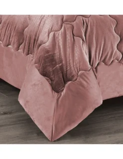 TRAPUNTA Piumone in Soffice Velluto ROSA Effetto Piuma 2 Piazze Matrimoniale ELISIR Jacquard