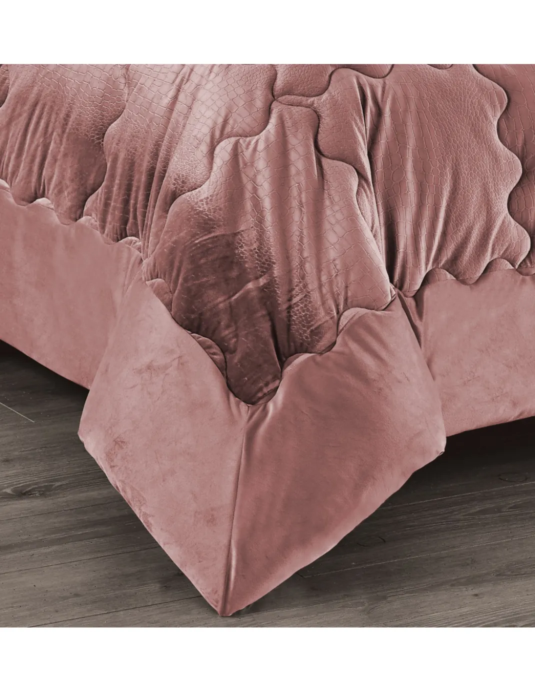 TRAPUNTA Piumone in Soffice Velluto ROSA Effetto Piuma 2 Piazze Matrimoniale ELISIR Jacquard