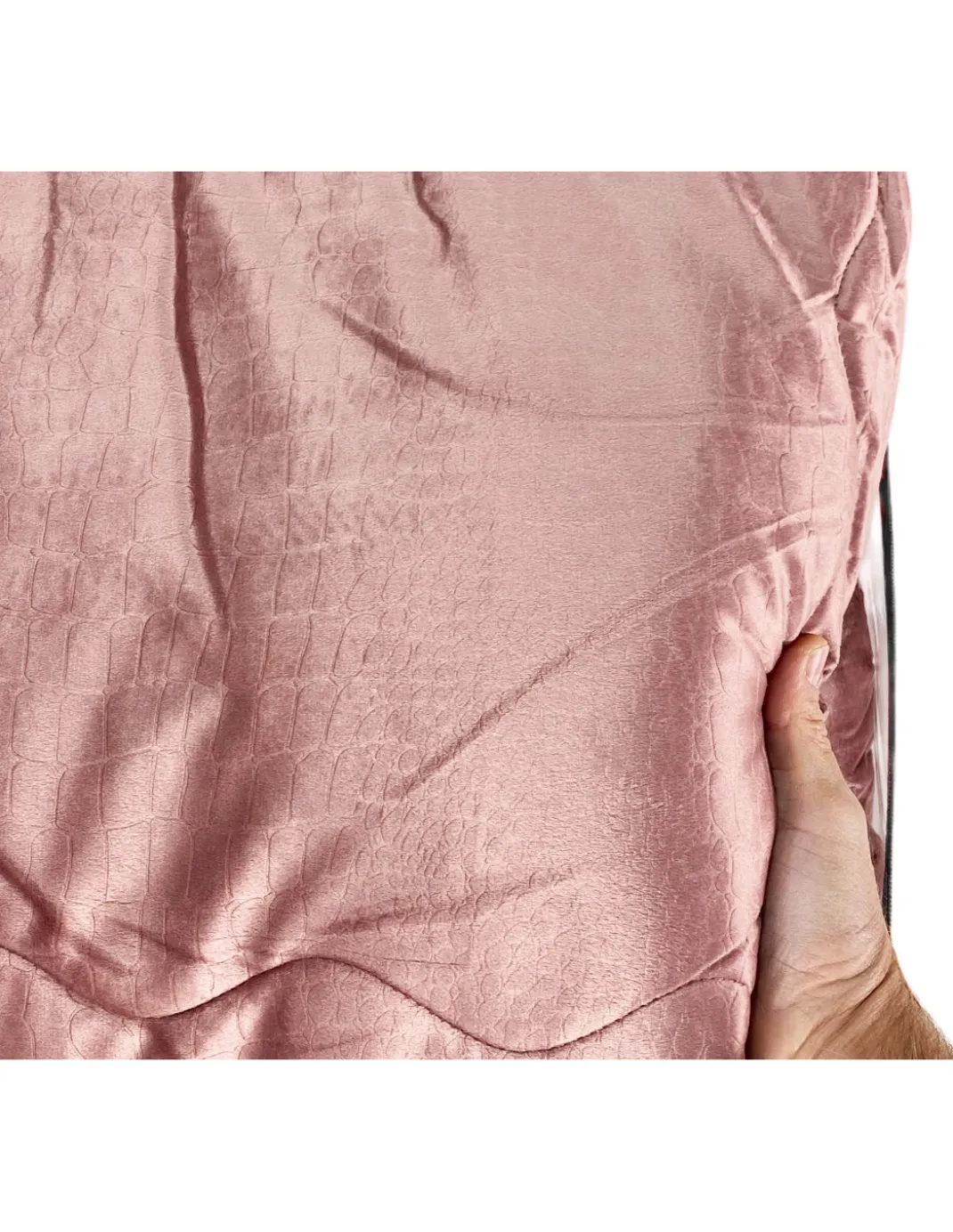TRAPUNTA Piumone in Soffice Velluto ROSA Effetto Piuma 2 Piazze Matrimoniale ELISIR Jacquard