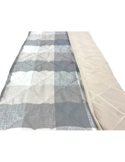 Trapuntino Fiocco – Copriletto Trapuntato Scozzese Beige – Mezza Stagione, Microfibra Morbida – Made in Italy