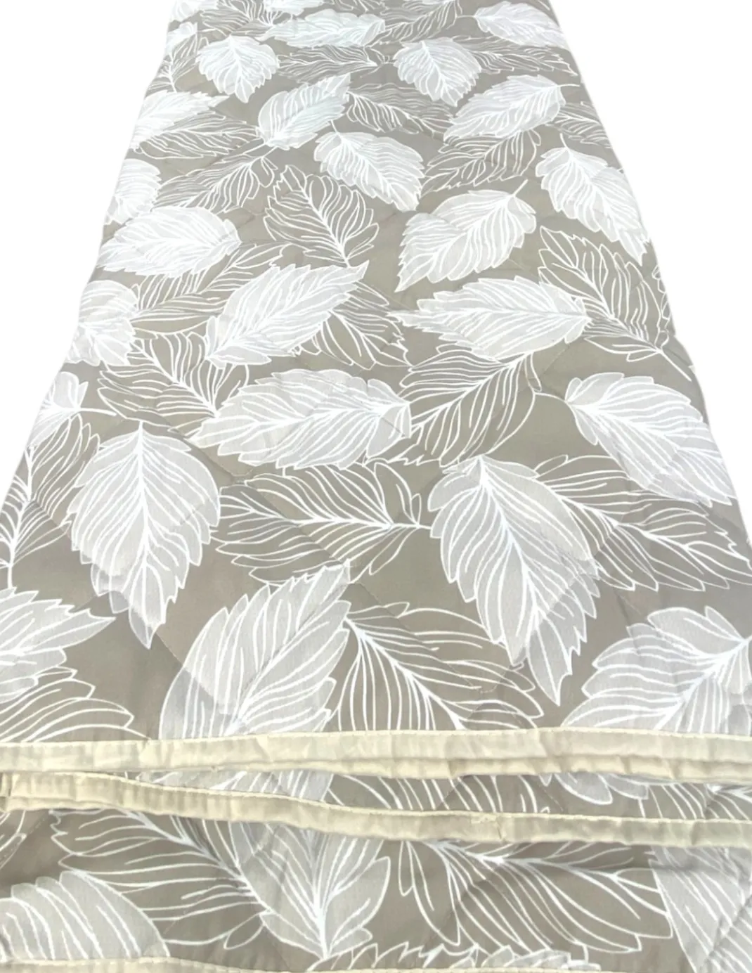 Trapuntino Foglie Beige - Copriletto Mezza Stagione in Microfibra Morbida 100 gr/m² - Made in Italy, Anallergico