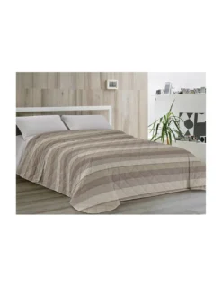Trapuntino Leggero Kot Riga Beige - Quilt Primaverile Estivo - Cotone 100% - Anallergico - Made in Italy