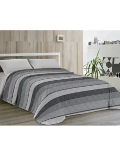 Trapuntino Leggero Kot Riga Grigio - Quilt Primaverile Estivo - Cotone 100% - Anallergico - Made in Italy