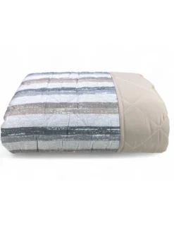 Trapuntino Rigato Beige - Copriletto Trapuntato Mezza Stagione - Microfibra Morbida 100 gr/m² - Made in Italy