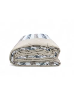 Trapuntino Rigato Beige - Copriletto Trapuntato Mezza Stagione - Microfibra Morbida 100 gr/m² - Made in Italy