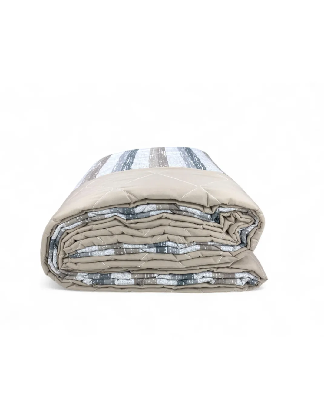 Trapuntino Rigato Beige - Copriletto Trapuntato Mezza Stagione - Microfibra Morbida 100 gr/m² - Made in Italy