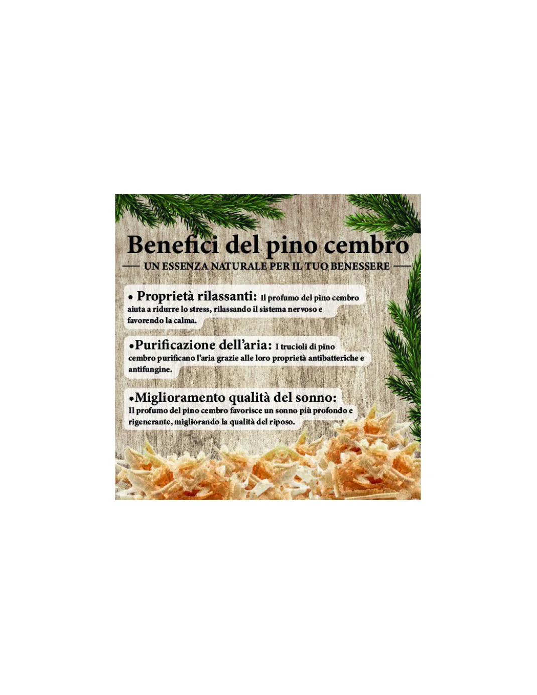 Trucioli di Pino Cembro - Cirmolo delle Dolomiti - 100% Naturali e Certificati - Profumati e Purificanti per Cuscini e Sacchetti