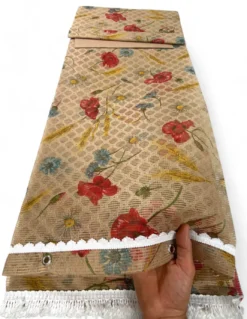 Zanzariera finestra a tenda da esterno Retone, tenda zanzariera porta finestra con anelli da giardino, colore Papaveri